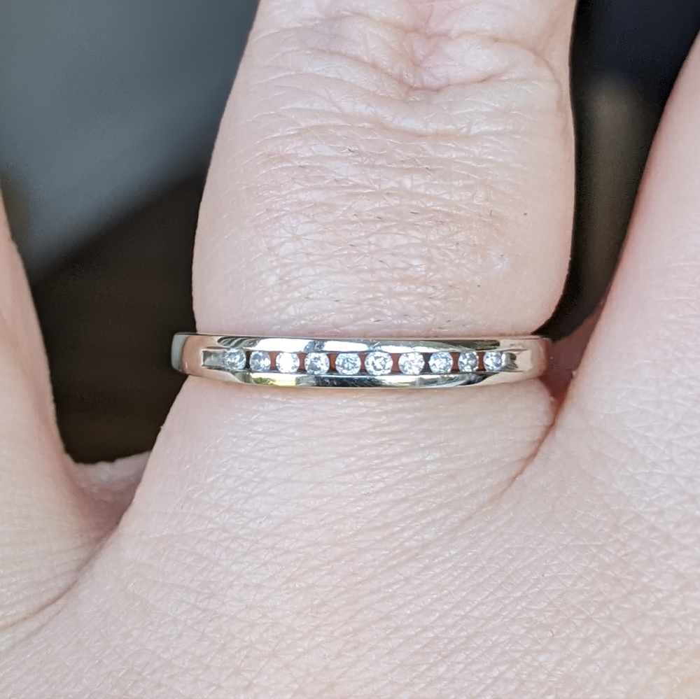 10K White Gold Diamond Channel Set Half Eternity Ring - Picture 4 of 15